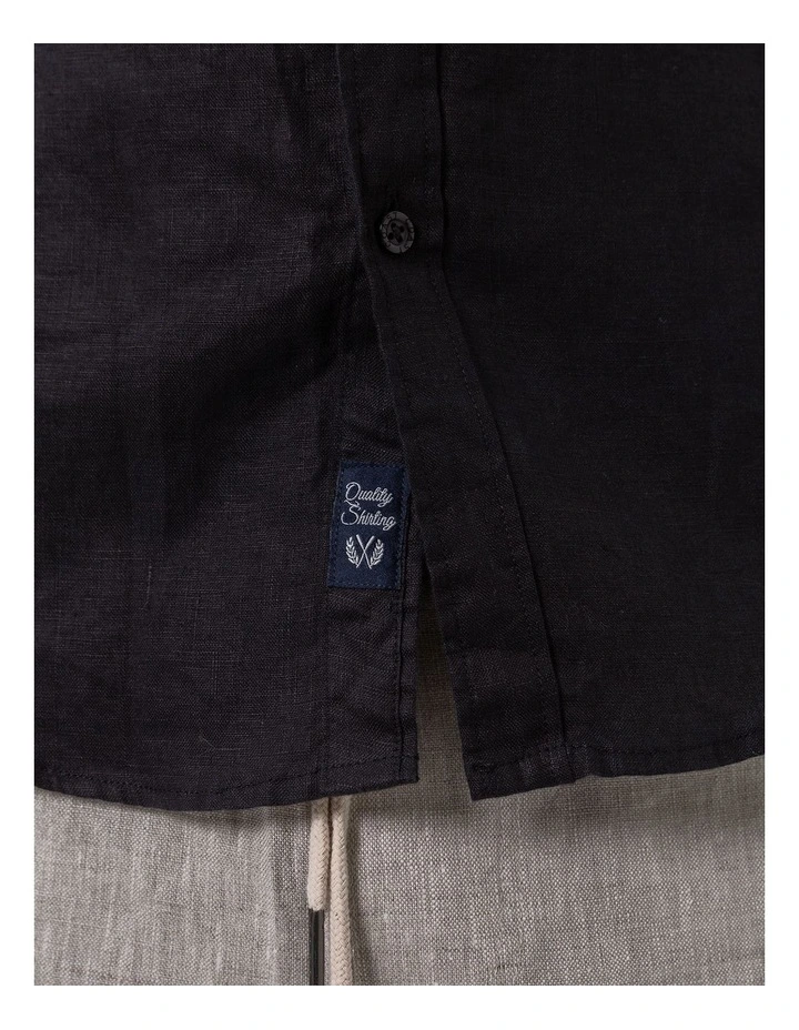 Long Sleeve Linen Shirt in Black image 5