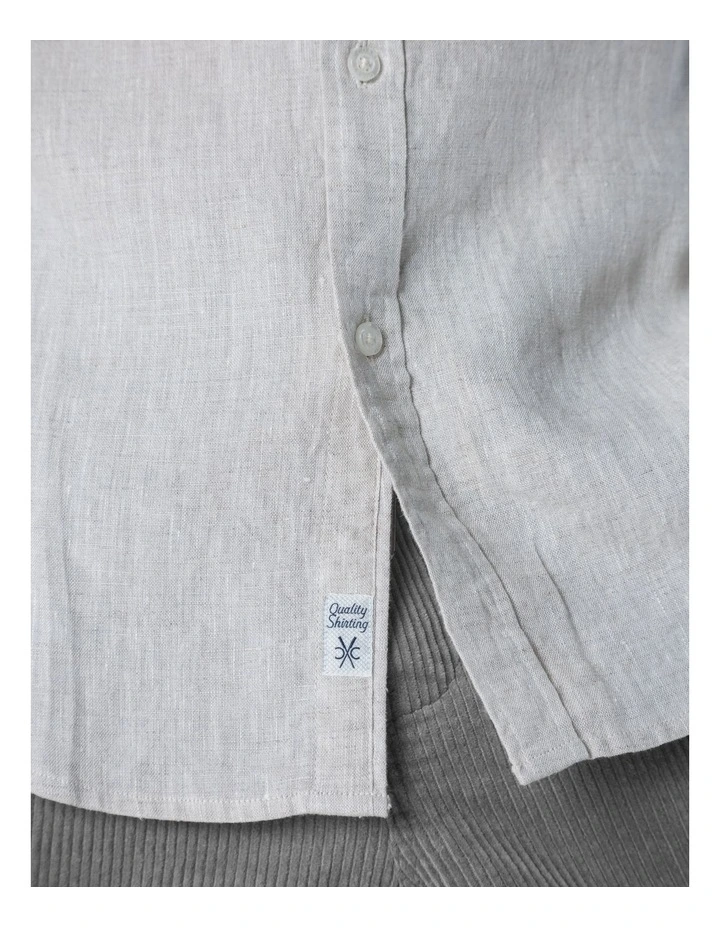 Linen Long Sleeve Shirt in Sand image 4
