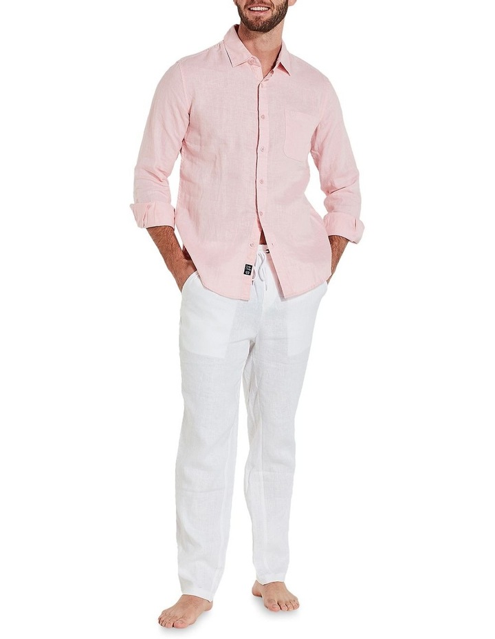 Long Sleeve Pink Linen Shirt 