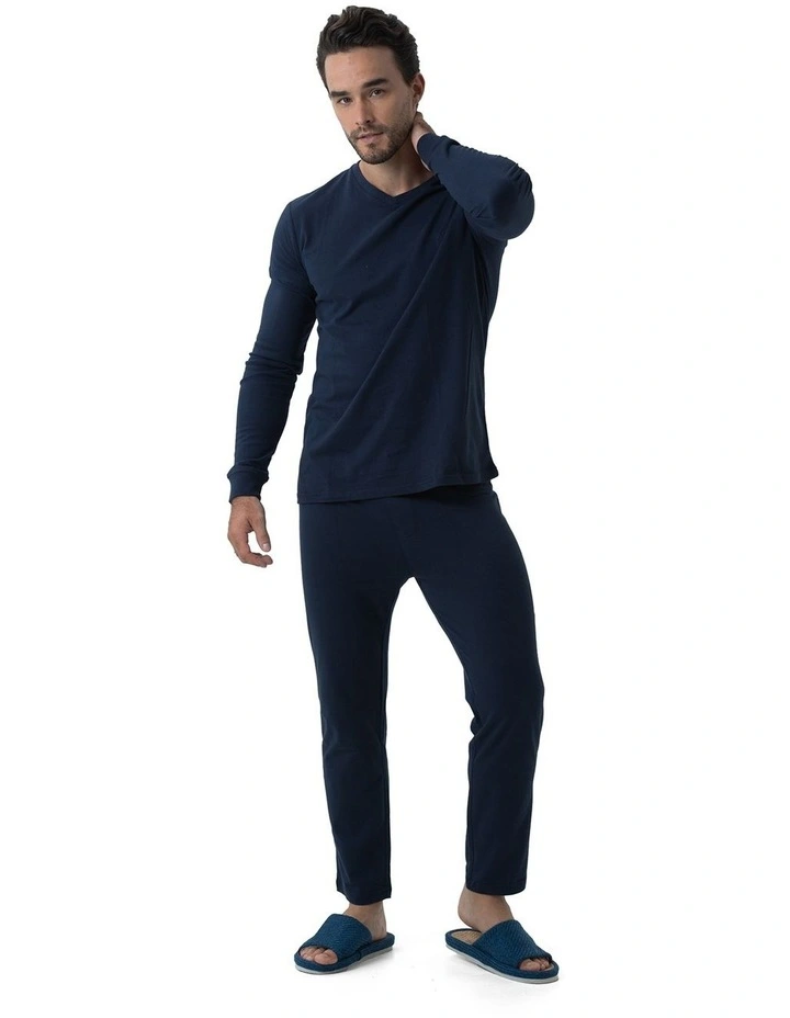 Essential Knit PJ Set in Navy image 1