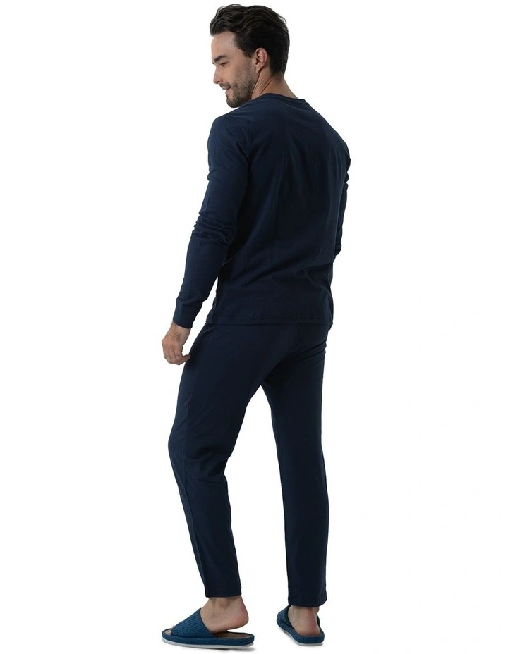 Essential Knit PJ Set in Navy image 2