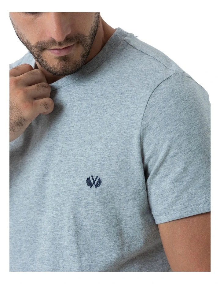Essential Crew Neck Tee in Grey Marle image 4