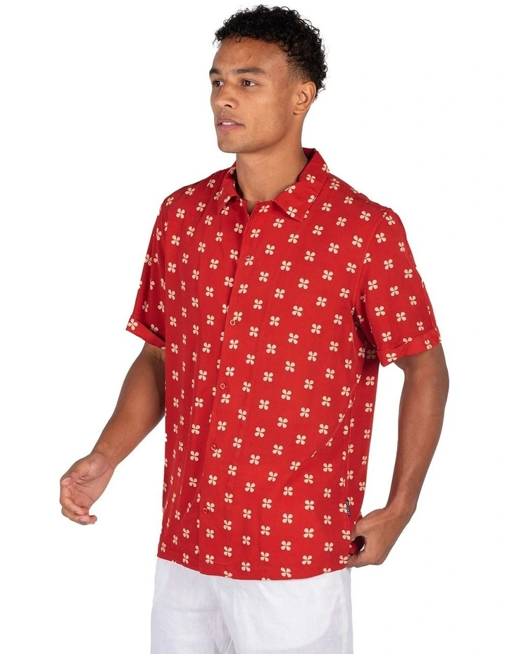 Noosa Camper Short Sleeve Shirt in Red image 2