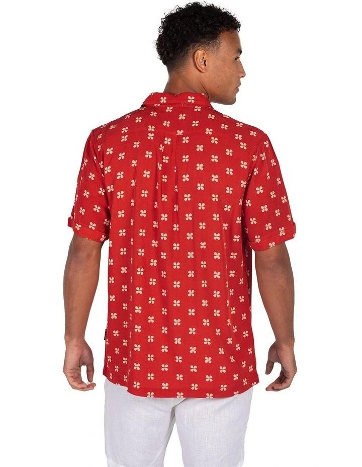 Noosa Camper Short Sleeve Shirt in Red image 3