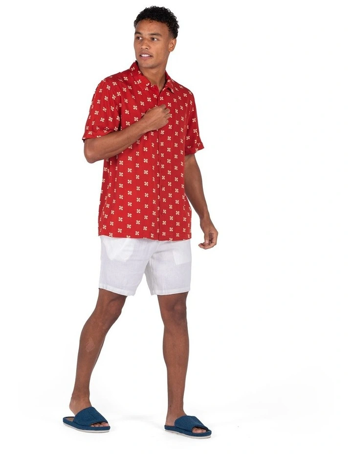 Noosa Camper Short Sleeve Shirt in Red image 5