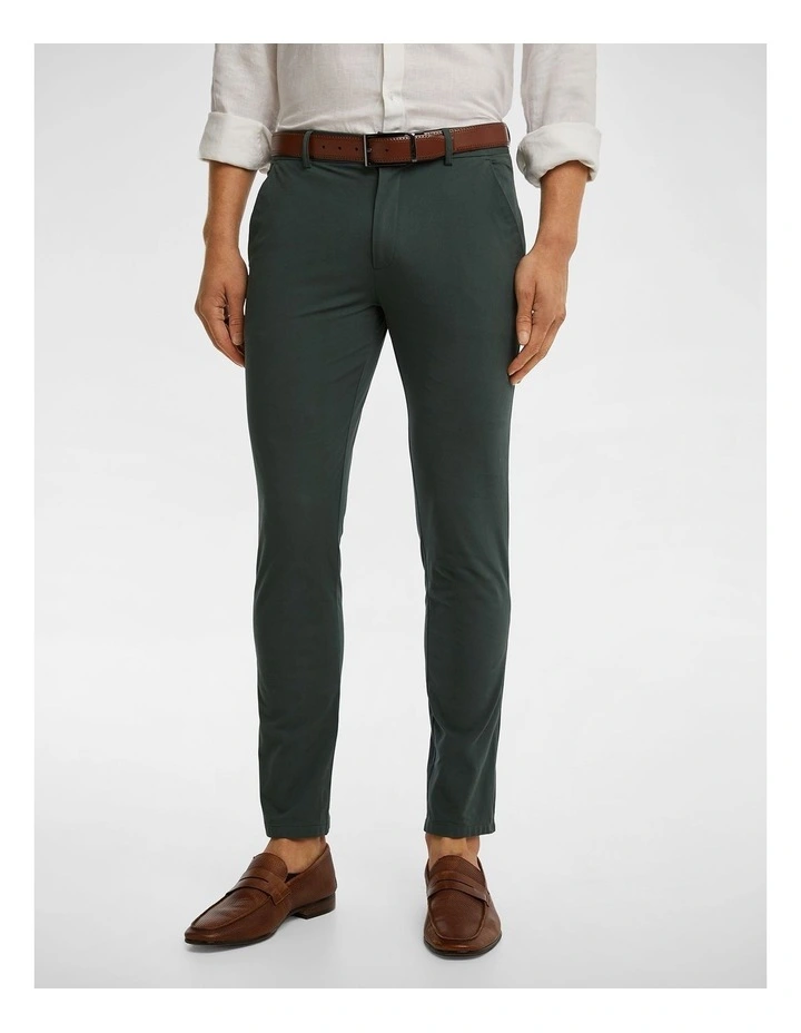 Danny Super Stretch Slim Chinos in Forest Green image 1