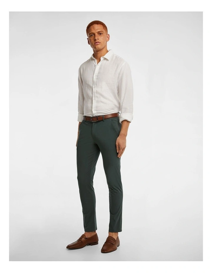 Danny Super Stretch Slim Chinos in Forest Green image 4