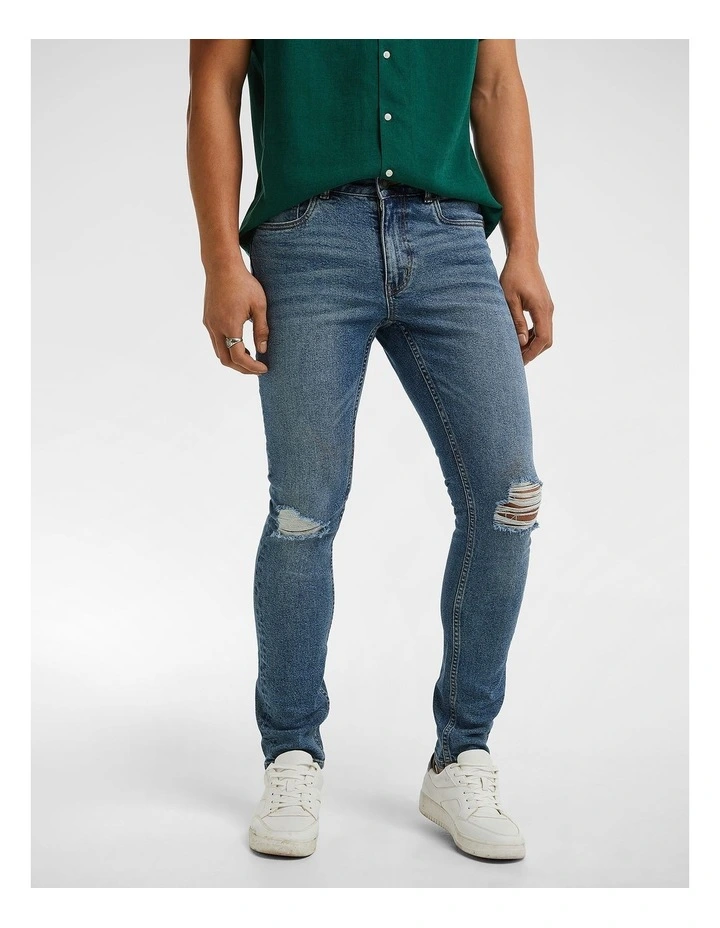 Harrison Skinny Ripped Jean in Blue image 1