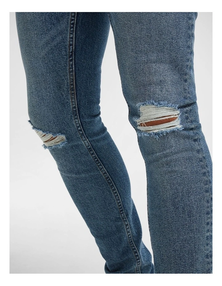 Harrison Skinny Ripped Jean in Blue image 5