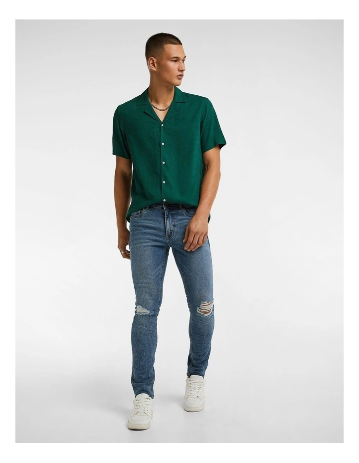 Harrison Skinny Ripped Jean in Blue image 7