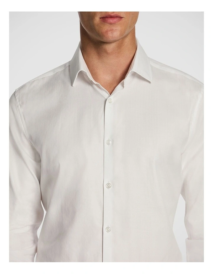 Monaco Textured Dress Shirt in White image 3