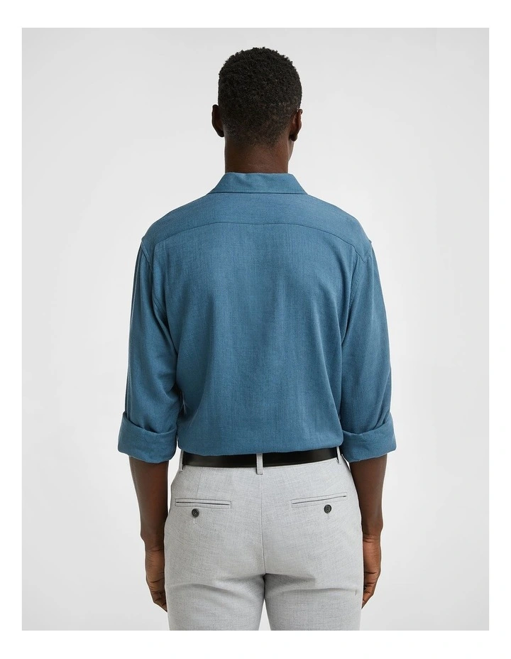 Vincent Viscose Blend Shirt in Teal image 2