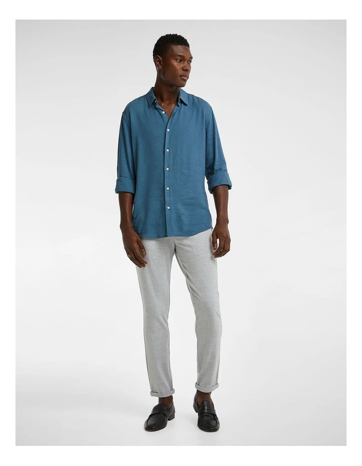 Vincent Viscose Blend Shirt in Teal image 5