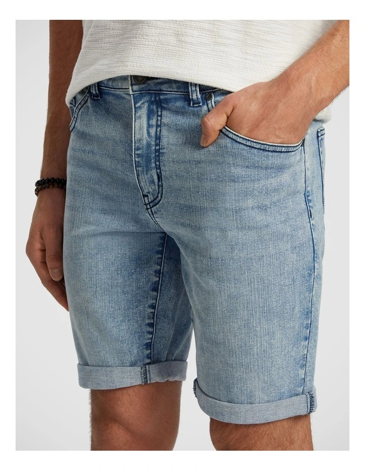Maxwell Denim Short in Light Blue image 3