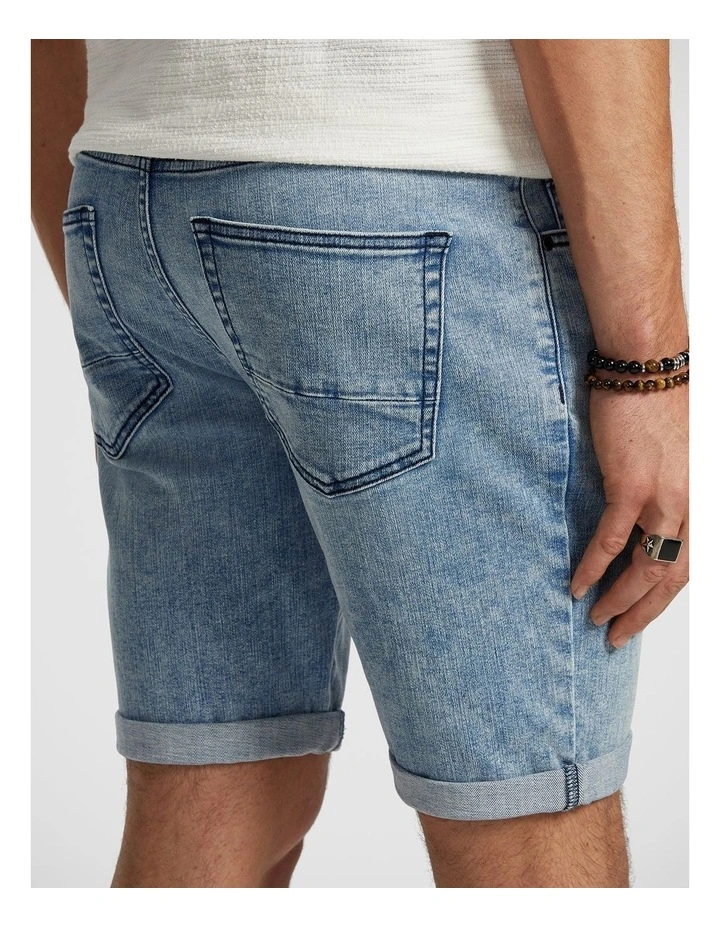 Maxwell Denim Short in Light Blue image 4