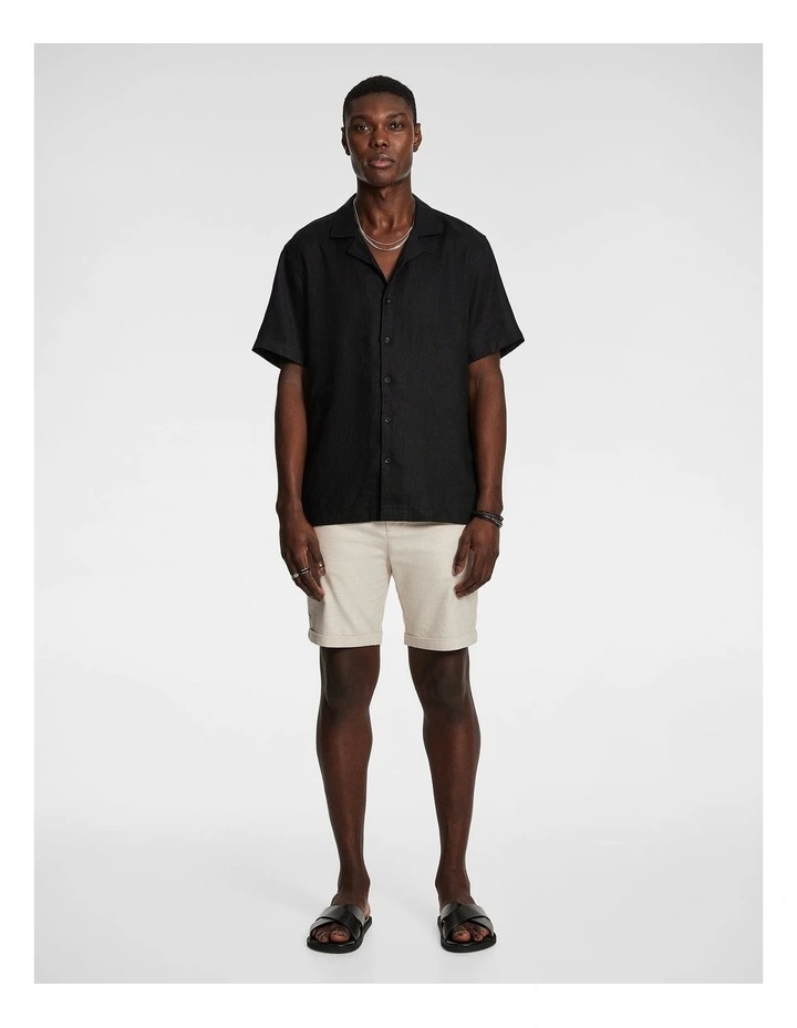 Panama Linen Chino Short in Natural image 6