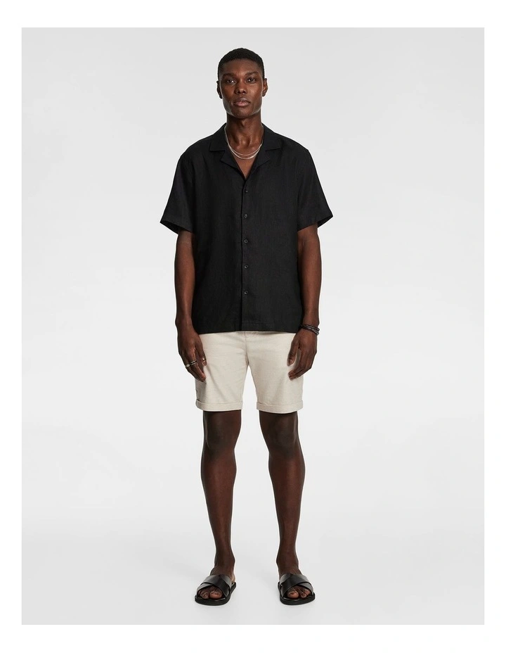 Panama Linen Chino Short in Natural image 6