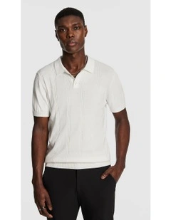 Tony Knitted Polo Shirt in White