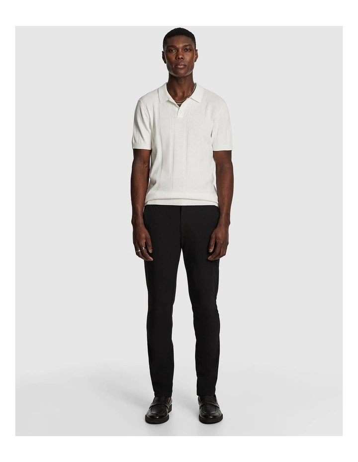 Tony Knitted Polo Shirt in White image 5