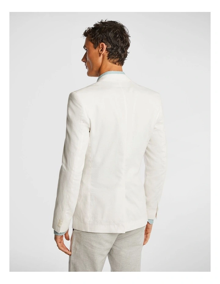 Cosmo Linen Blend Blazer in Natural image 2