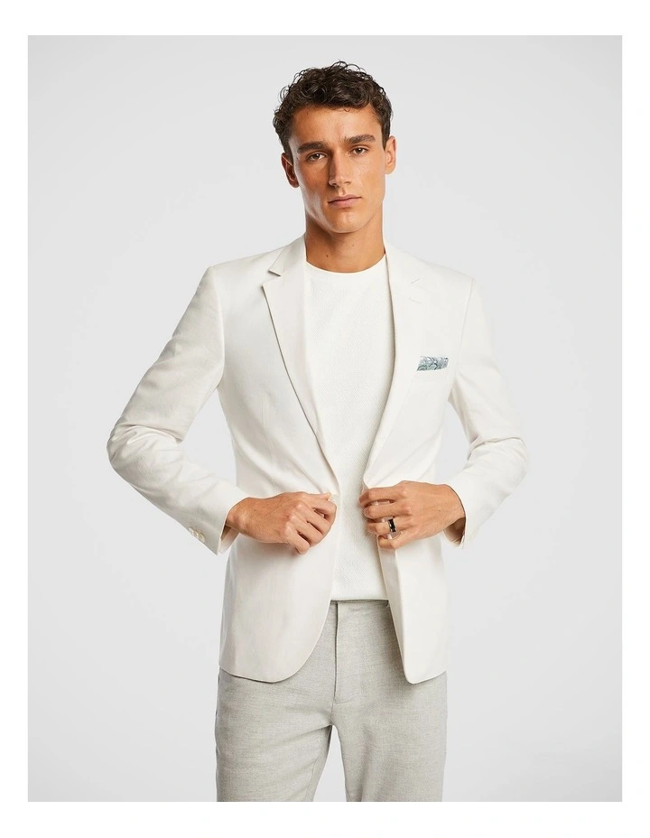 Cosmo Linen Blend Blazer in Natural image 5