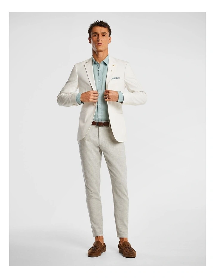 Cosmo Linen Blend Blazer in Natural image 7