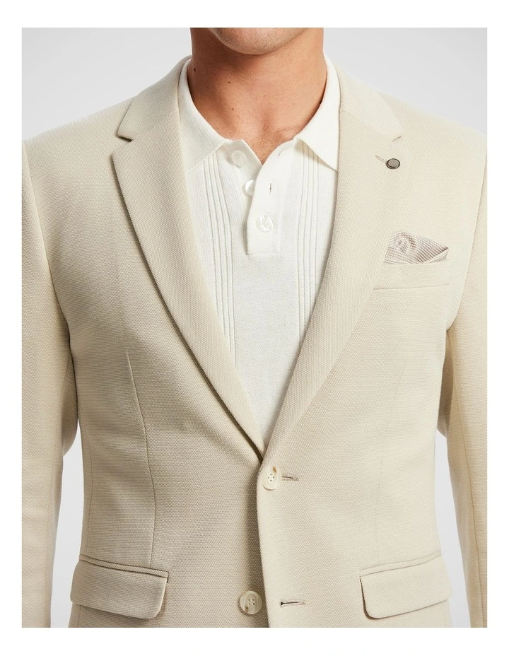 Decaf Knitted Blazer in Latte image 3