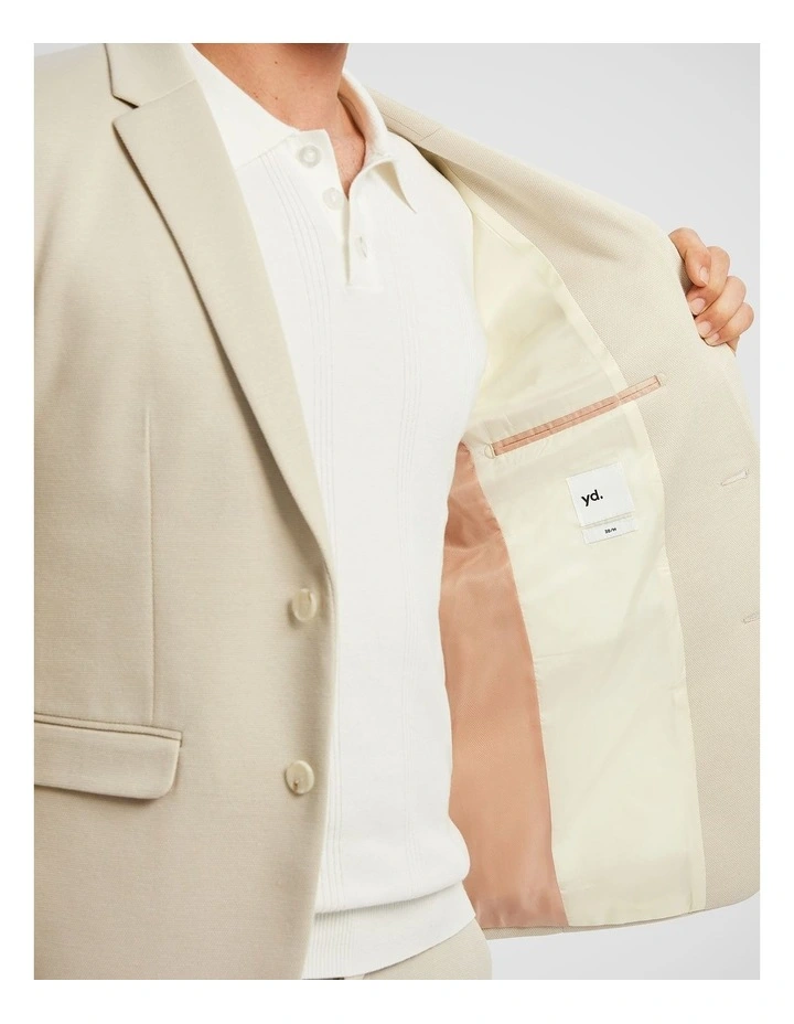 Decaf Knitted Blazer in Latte image 4