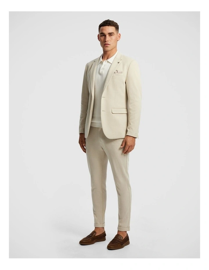 Decaf Knitted Blazer in Latte image 5