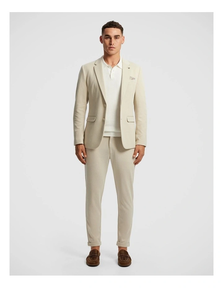 Decaf Knitted Blazer in Latte image 6