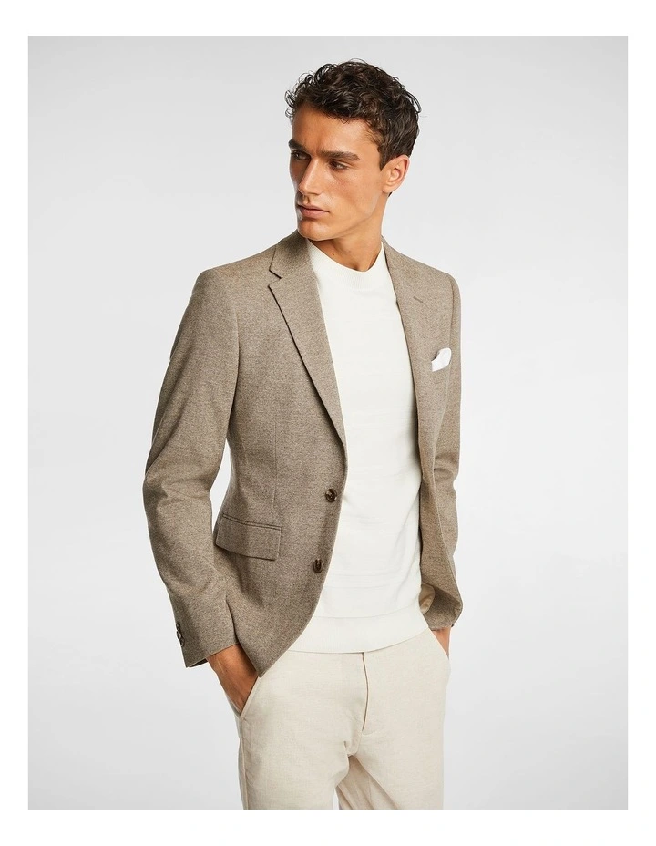 Malabar Textured Blazer in Coffee image 1