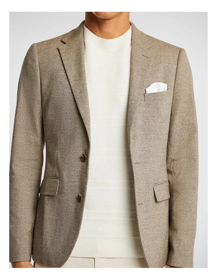 Malabar Textured Blazer in Coffee image 3