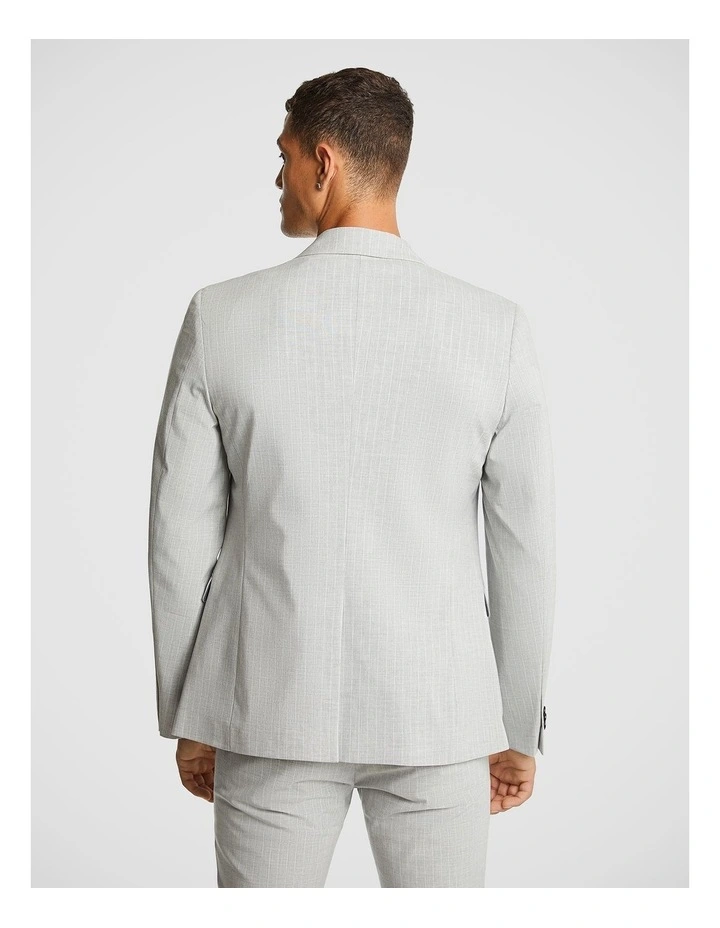 Capone Pinstripe Blazer in Light Grey image 2