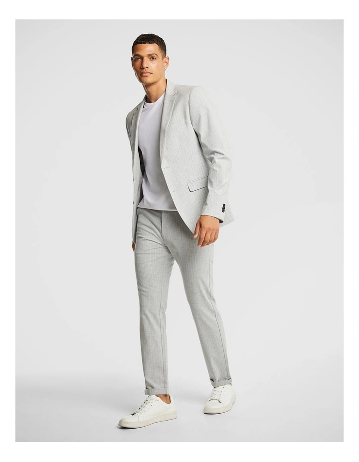 Capone Pinstripe Blazer in Light Grey image 5