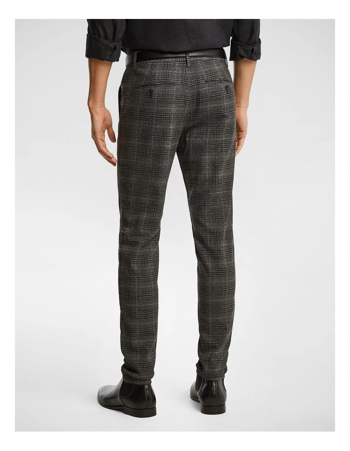 Kings Check Skinny Chino in Charcoal image 2