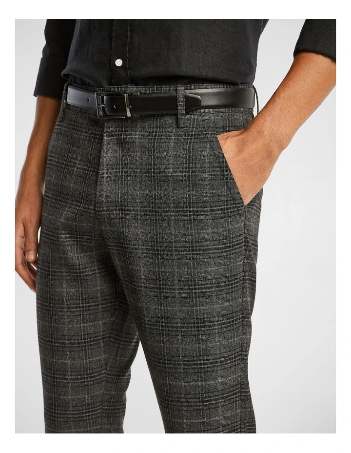 Kings Check Skinny Chino in Charcoal image 3