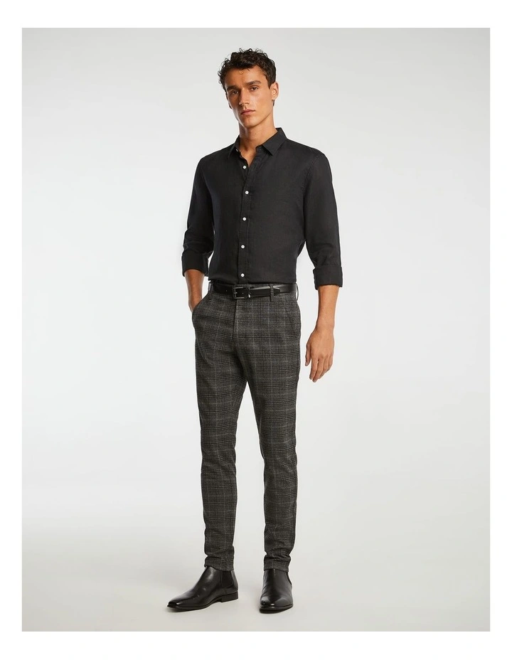 Kings Check Skinny Chino in Charcoal image 4