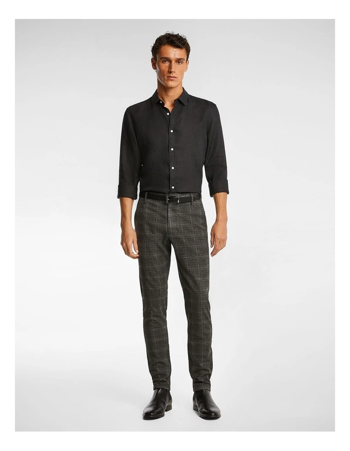Kings Check Skinny Chino in Charcoal image 5