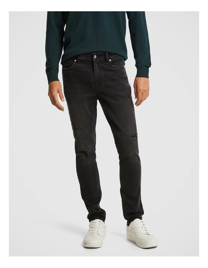 Gonzalez Skinny Jeans in Washed Black image 1