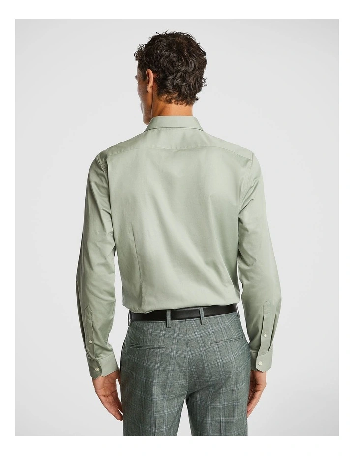 Erwin Stretch Slim Dress Shirt in Sage image 2