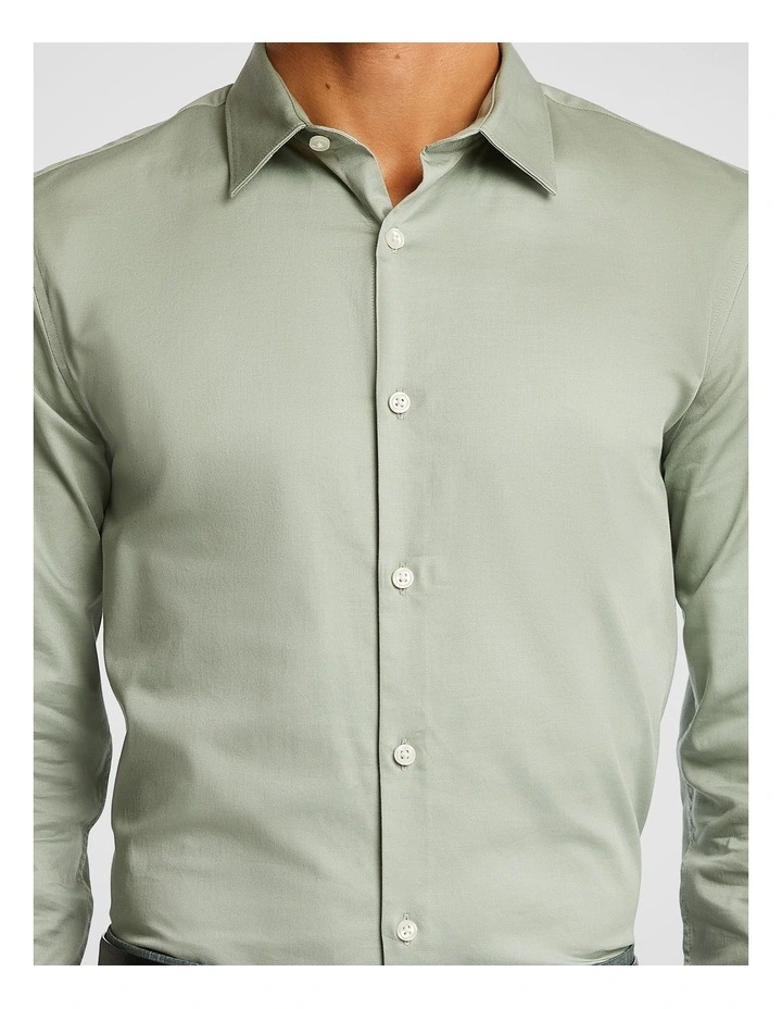 Erwin Stretch Slim Dress Shirt in Sage image 3