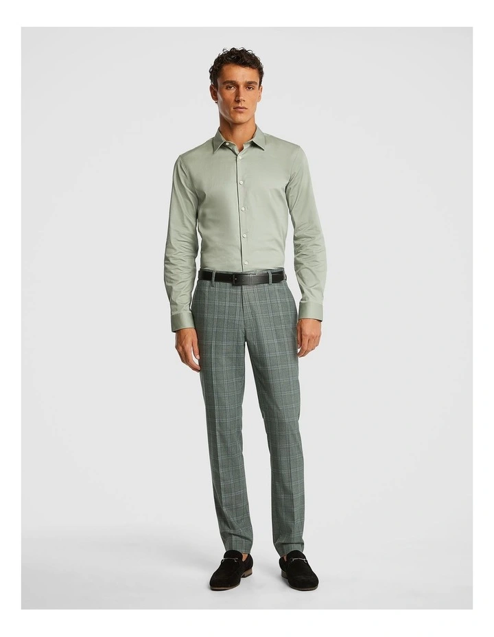 Erwin Stretch Slim Dress Shirt in Sage image 5