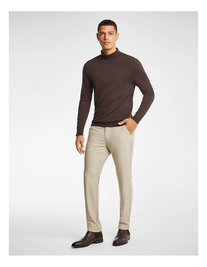 Gillespie Turtle Neck Knit Jumper in Chocolate image 4