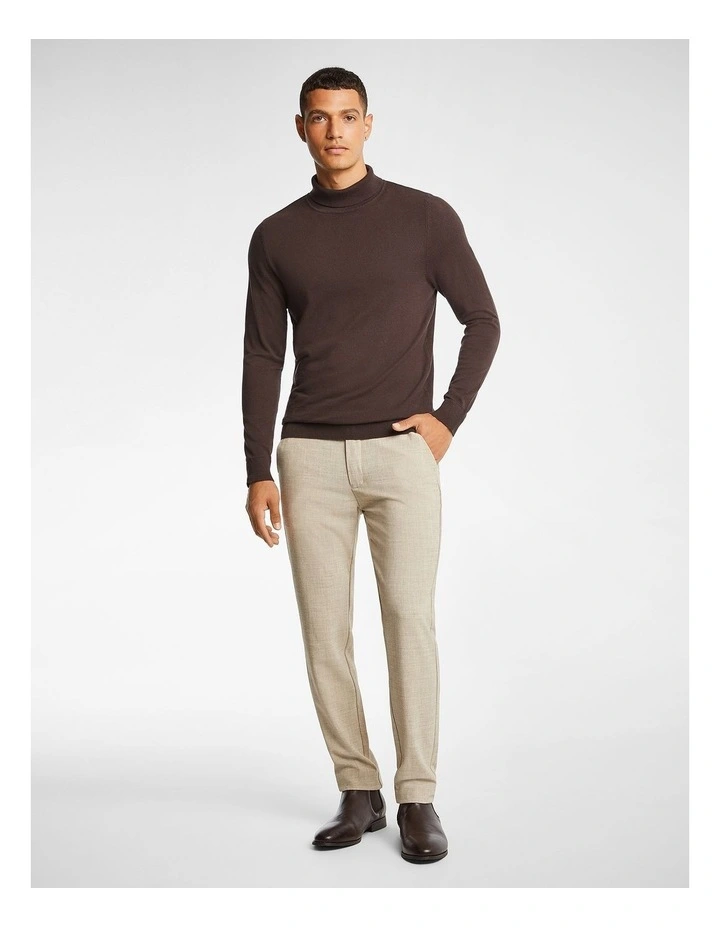 Gillespie Turtle Neck Knit Jumper in Chocolate image 5