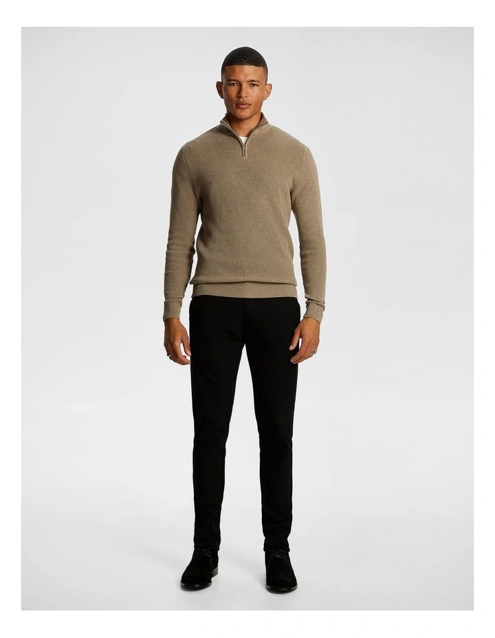 Washington 1/4 Zip Knitwear in Chocolate image 5