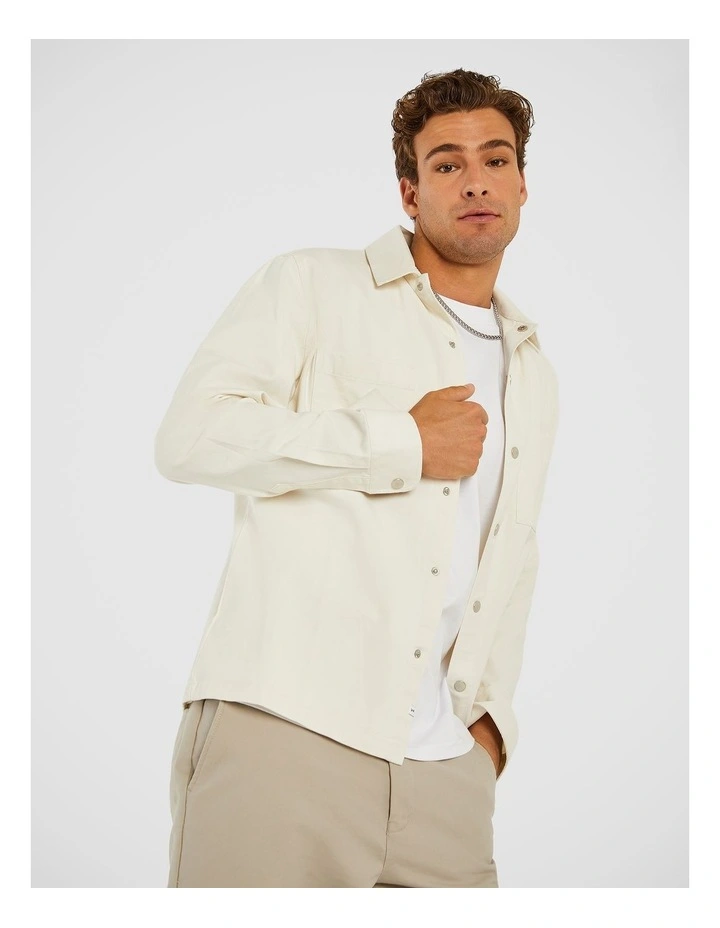 Jak Denim Shirt in Ecru image 1