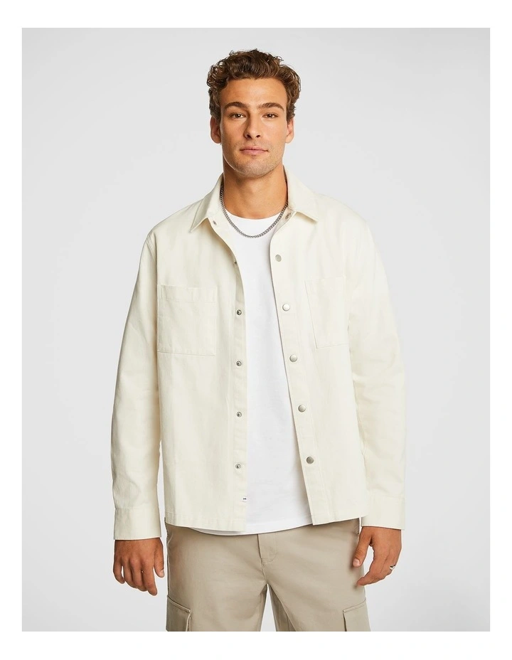 Jak Denim Shirt in Ecru image 2