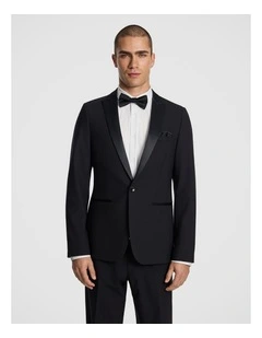Seville Slim Tuxedo Suit Jacket in Black