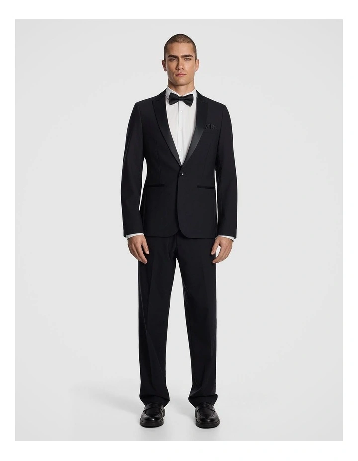 Seville Slim Tuxedo Suit Jacket in Black image 2