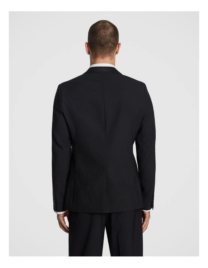 Seville Slim Tuxedo Suit Jacket in Black image 3